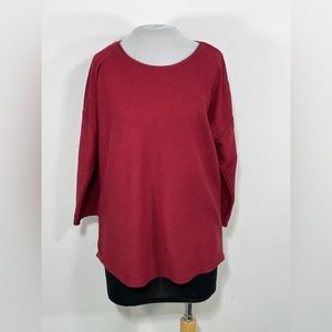 LASCANA Womens Rosewood Round Neck 3/4 Sleeve Pullover Sweater Size 8/10